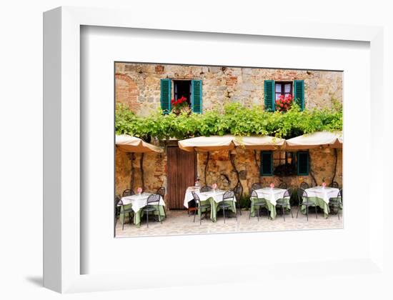 Quaint Cafe in Tuscany Italy-null-Framed Premium Giclee Print