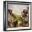 Quaint French Houses and Cobblestone Street-Mike Kemp-Framed Photographic Print