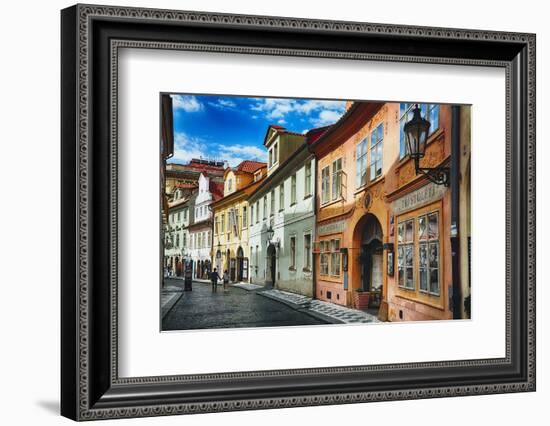 Quaint Misenska Street In Prague-George Oze-Framed Photographic Print