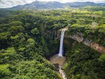 Aerial Top View Perspective of Chamarel Waterfall in the Tropical Island Jungle of Mauritius-Quality Master-Photographic Print