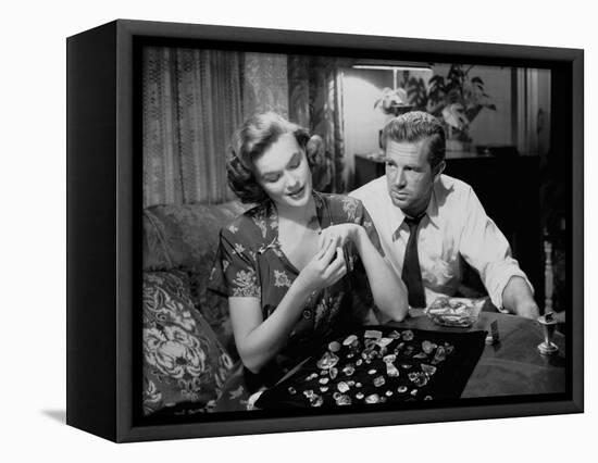 Quand la ville dort THE ASPHALT JUNGLE by John Huston with Jean Hagen and Sterling Hayden, 1950 (b/-null-Framed Stretched Canvas