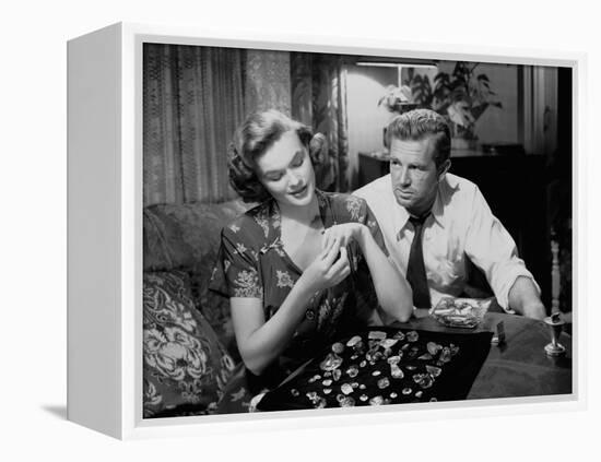 Quand la ville dort THE ASPHALT JUNGLE by John Huston with Jean Hagen and Sterling Hayden, 1950 (b/-null-Framed Stretched Canvas