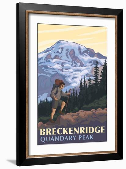 Quandary Peak - Breckenridge, Colorado - Mountain Hiker-Lantern Press-Framed Art Print