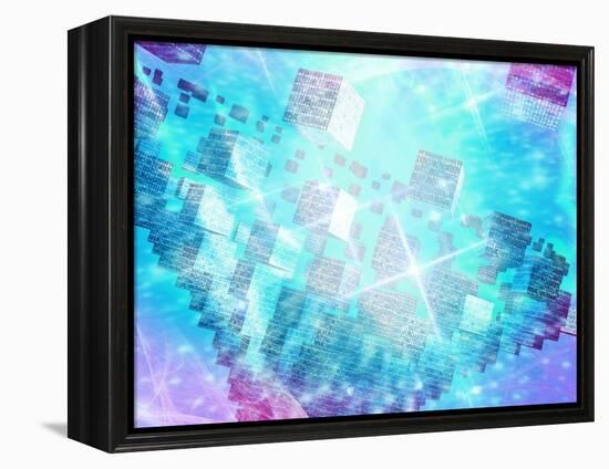 Quantum Computing, Conceptual Artwork-Victor Habbick-Framed Premier Image Canvas