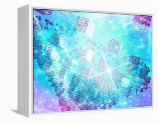 Quantum Computing, Conceptual Artwork-Victor Habbick-Framed Premier Image Canvas