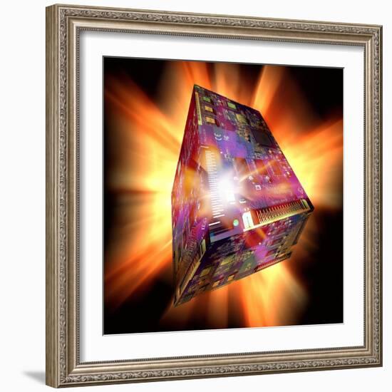 Quantum Computing, Conceptual Image-Victor De Schwanberg-Framed Premium Photographic Print