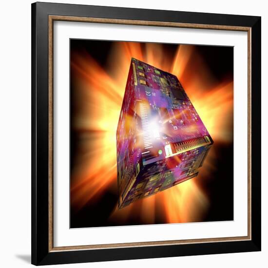 Quantum Computing, Conceptual Image-Victor De Schwanberg-Framed Premium Photographic Print