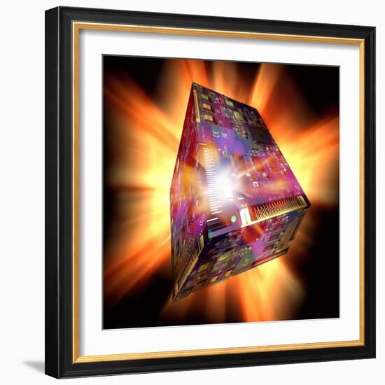 Quantum Computing, Conceptual Image-Victor De Schwanberg-Framed Premium Photographic Print