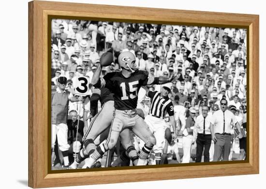 Quarterback Bart Starr of Green Bay Packers at Super Bowl I, Los Angeles, CA, January 15, 1967-Art Rickerby-Framed Premier Image Canvas