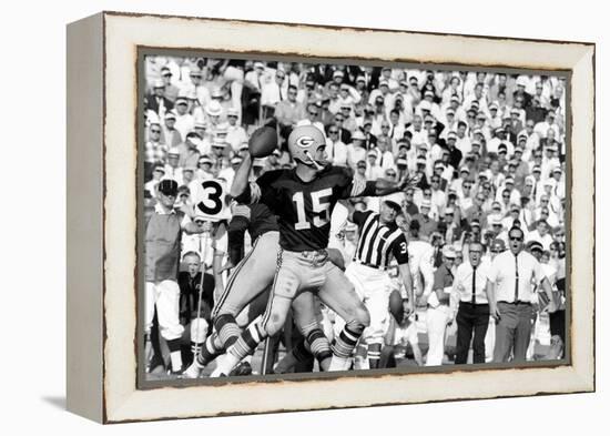 Quarterback Bart Starr of Green Bay Packers at Super Bowl I, Los Angeles, CA, January 15, 1967-Art Rickerby-Framed Premier Image Canvas