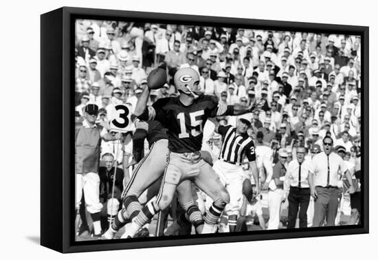 Quarterback Bart Starr of Green Bay Packers at Super Bowl I, Los Angeles, CA, January 15, 1967-Art Rickerby-Framed Premier Image Canvas