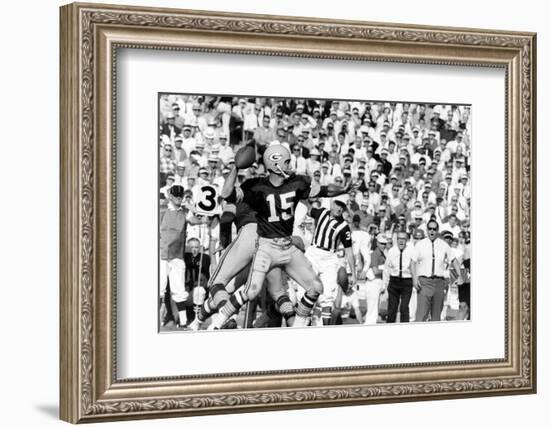 Quarterback Bart Starr of Green Bay Packers at Super Bowl I, Los Angeles, CA, January 15, 1967-Art Rickerby-Framed Photographic Print