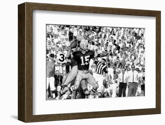 Quarterback Bart Starr of Green Bay Packers at Super Bowl I, Los Angeles, CA, January 15, 1967-Art Rickerby-Framed Photographic Print