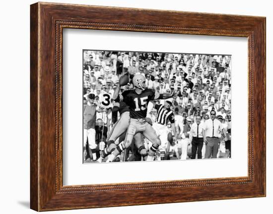 Quarterback Bart Starr of Green Bay Packers at Super Bowl I, Los Angeles, CA, January 15, 1967-Art Rickerby-Framed Photographic Print