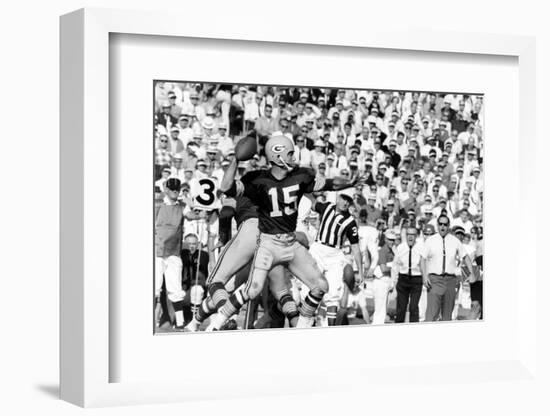 Quarterback Bart Starr of Green Bay Packers at Super Bowl I, Los Angeles, CA, January 15, 1967-Art Rickerby-Framed Photographic Print