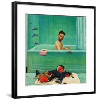 "Quarterback in the Tub", November 15, 1952-John Clymer-Framed Giclee Print