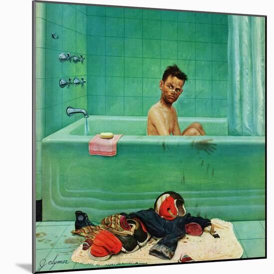 "Quarterback in the Tub", November 15, 1952-John Clymer-Mounted Giclee Print