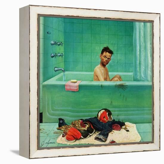 "Quarterback in the Tub", November 15, 1952-John Clymer-Framed Premier Image Canvas