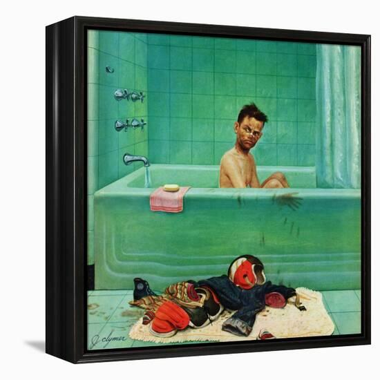 "Quarterback in the Tub", November 15, 1952-John Clymer-Framed Premier Image Canvas