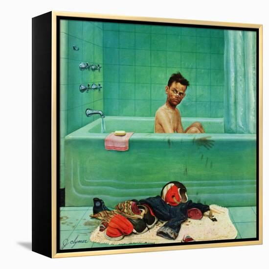 "Quarterback in the Tub", November 15, 1952-John Clymer-Framed Premier Image Canvas