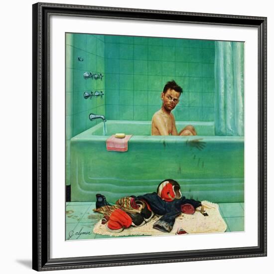 "Quarterback in the Tub", November 15, 1952-John Clymer-Framed Giclee Print