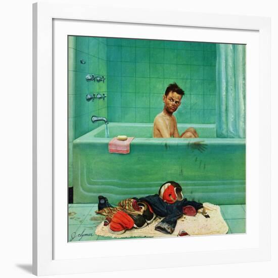 "Quarterback in the Tub", November 15, 1952-John Clymer-Framed Giclee Print