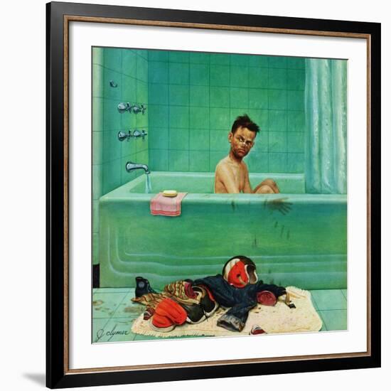 "Quarterback in the Tub", November 15, 1952-John Clymer-Framed Giclee Print