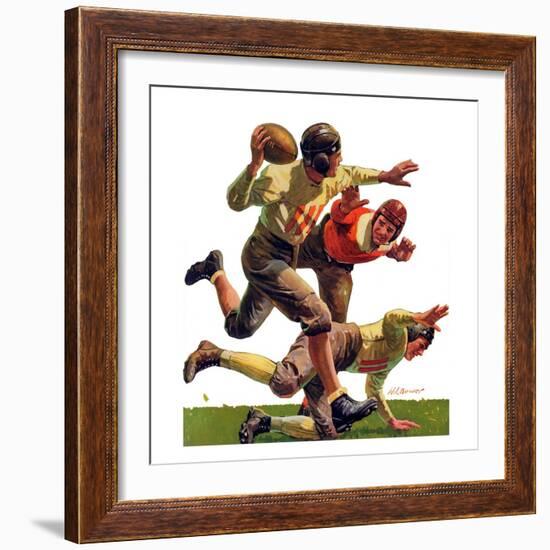 "Quarterback Pass,"October 12, 1935-Maurice Bower-Framed Giclee Print