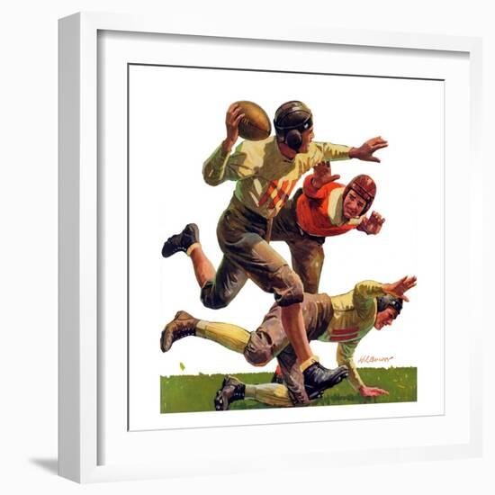 "Quarterback Pass,"October 12, 1935-Maurice Bower-Framed Giclee Print