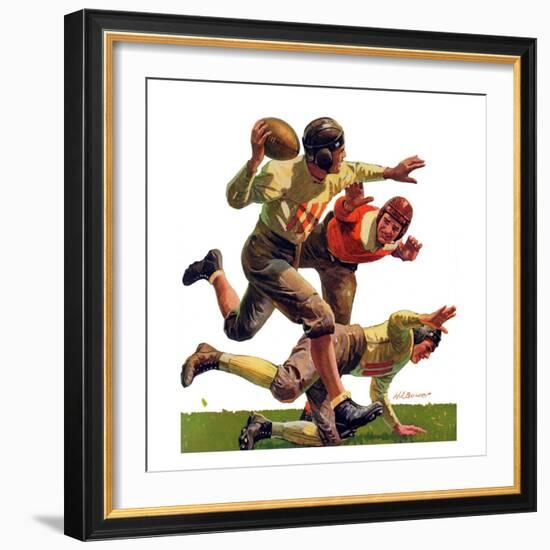 "Quarterback Pass,"October 12, 1935-Maurice Bower-Framed Giclee Print