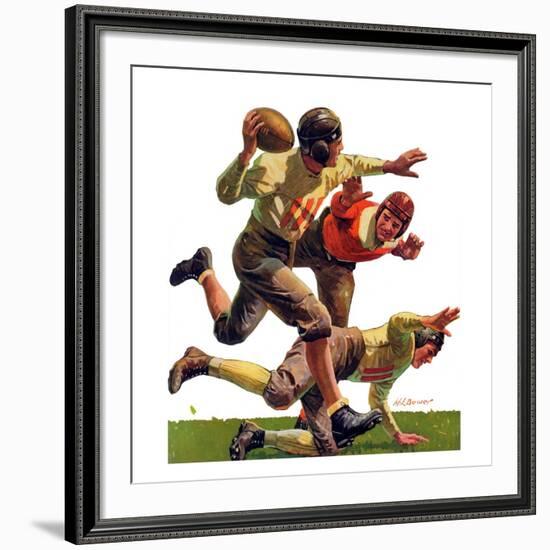 "Quarterback Pass,"October 12, 1935-Maurice Bower-Framed Giclee Print