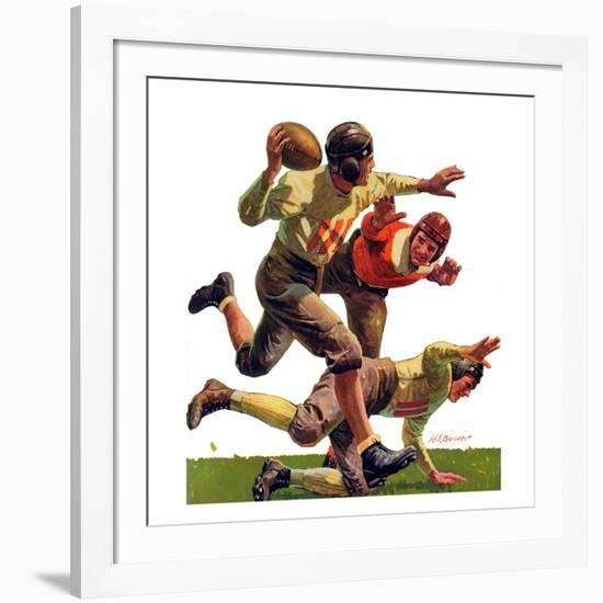 "Quarterback Pass,"October 12, 1935-Maurice Bower-Framed Giclee Print