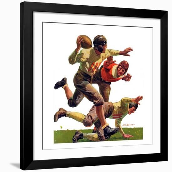 "Quarterback Pass,"October 12, 1935-Maurice Bower-Framed Giclee Print