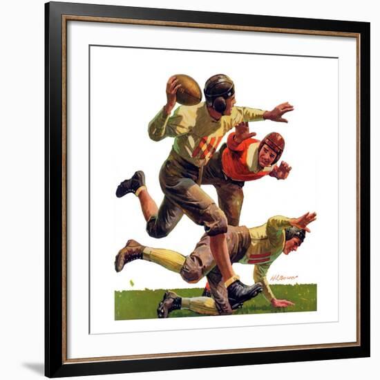 "Quarterback Pass,"October 12, 1935-Maurice Bower-Framed Giclee Print