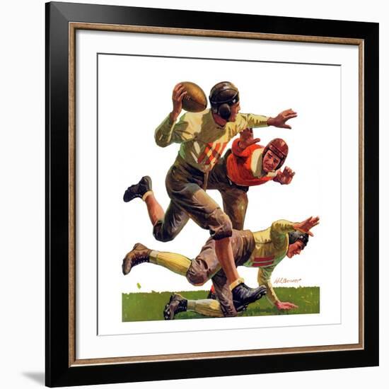 "Quarterback Pass,"October 12, 1935-Maurice Bower-Framed Giclee Print