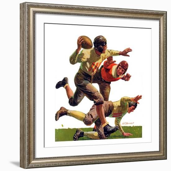 "Quarterback Pass,"October 12, 1935-Maurice Bower-Framed Giclee Print