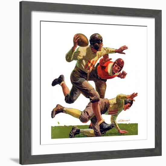 "Quarterback Pass,"October 12, 1935-Maurice Bower-Framed Giclee Print