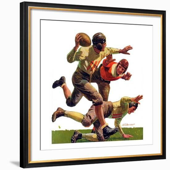 "Quarterback Pass,"October 12, 1935-Maurice Bower-Framed Giclee Print