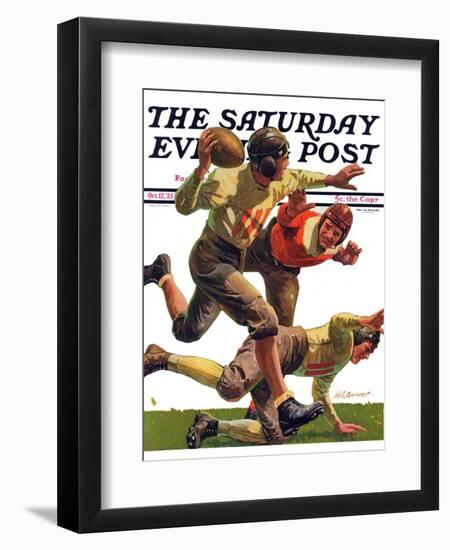 "Quarterback Pass," Saturday Evening Post Cover, October 12, 1935-Maurice Bower-Framed Giclee Print