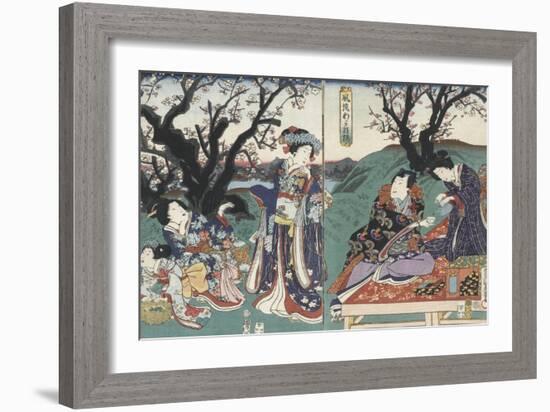 Quartier des maisons de plaisir à l'aube-Utagawa Kunisada-Framed Giclee Print