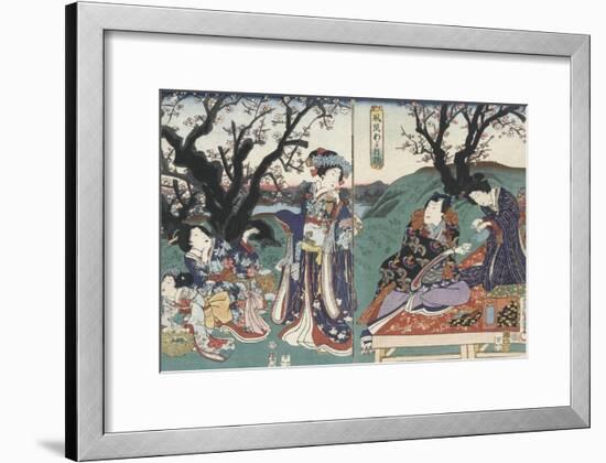 Quartier des maisons de plaisir à l'aube-Utagawa Kunisada-Framed Giclee Print