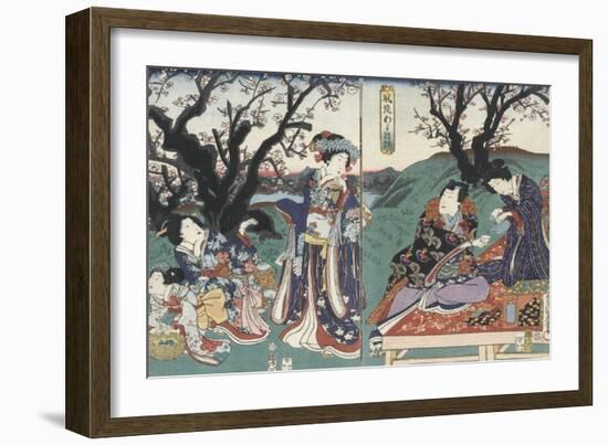 Quartier des maisons de plaisir à l'aube-Utagawa Kunisada-Framed Giclee Print