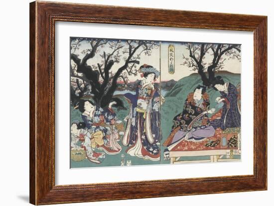 Quartier des maisons de plaisir à l'aube-Utagawa Kunisada-Framed Giclee Print