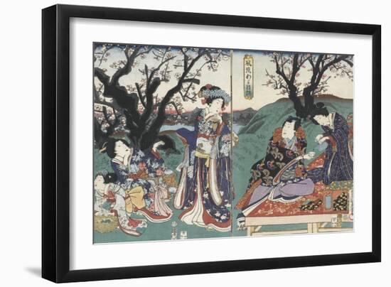 Quartier des maisons de plaisir à l'aube-Utagawa Kunisada-Framed Giclee Print