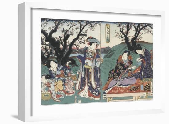 Quartier des maisons de plaisir à l'aube-Utagawa Kunisada-Framed Giclee Print