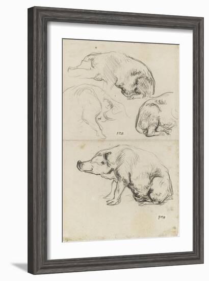 Quatre ?des de cochons-Jean-François Millet-Framed Giclee Print