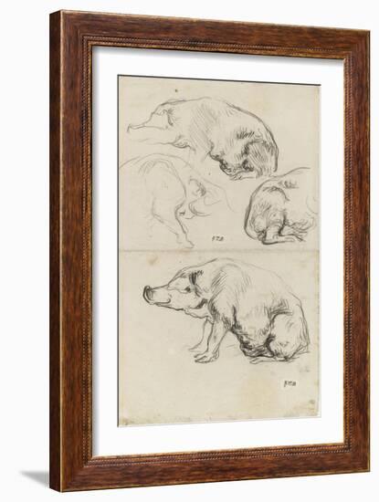 Quatre ?des de cochons-Jean-François Millet-Framed Giclee Print