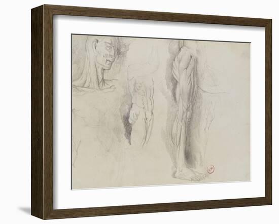 Quatre études d'après un écorché-Gustave Moreau-Framed Giclee Print