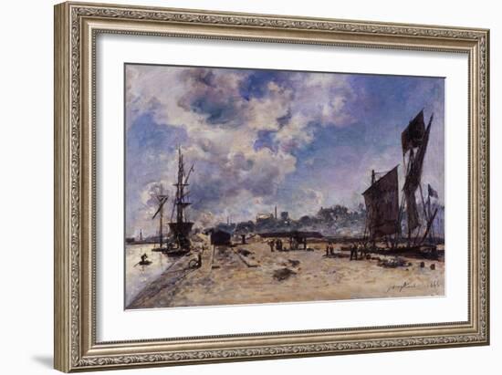 Quay at Honfleur-Johan Barthold Jongkind-Framed Giclee Print