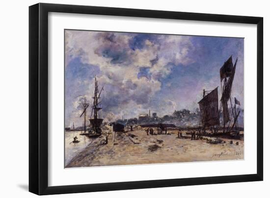 Quay at Honfleur-Johan Barthold Jongkind-Framed Giclee Print